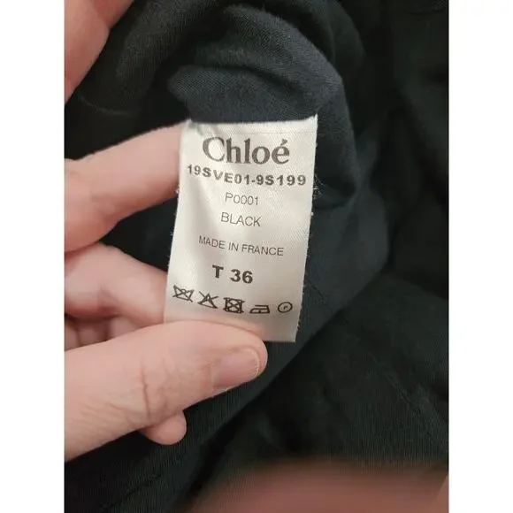 Vintage Chloe Wool Black Women's Blazer Jacket Size T36 Made in France Size 8 - Picture 3 of 10